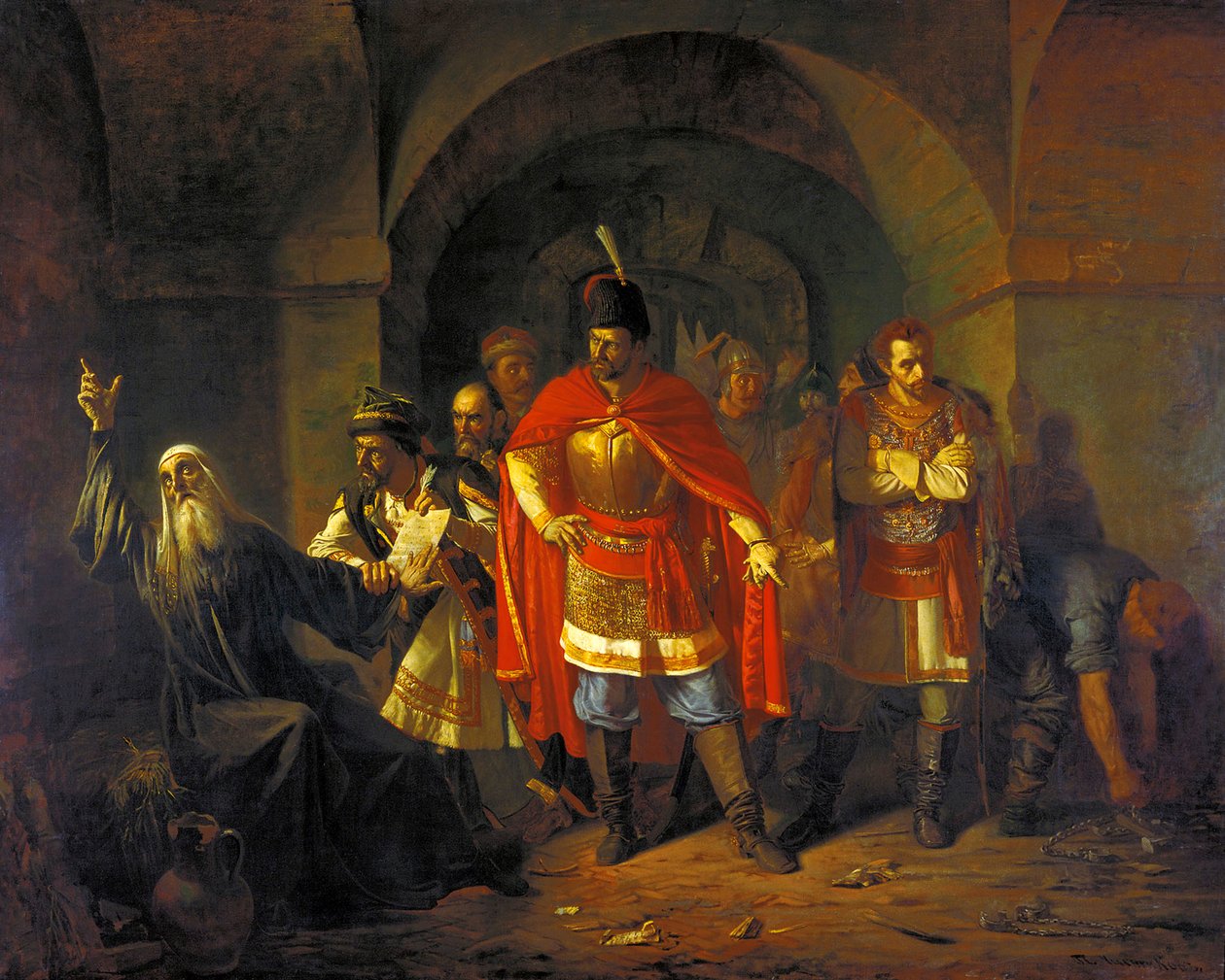 Patriarch Hermogenes weigert sich, die Polen zu segnen, 1860 von Pavel Petrovich Chistyakov