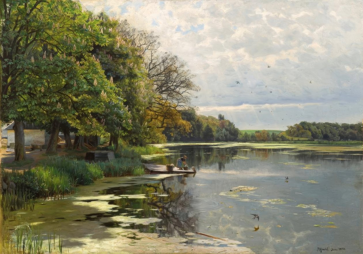 Sonniger Frühlingstag am Wasser von Peder Monsted