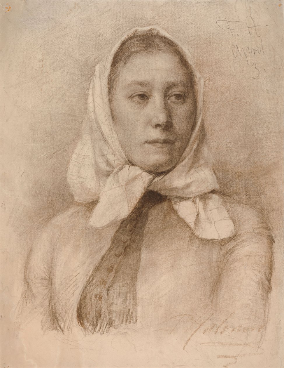 Mädchen mit einem Schal von Pekka Halonen