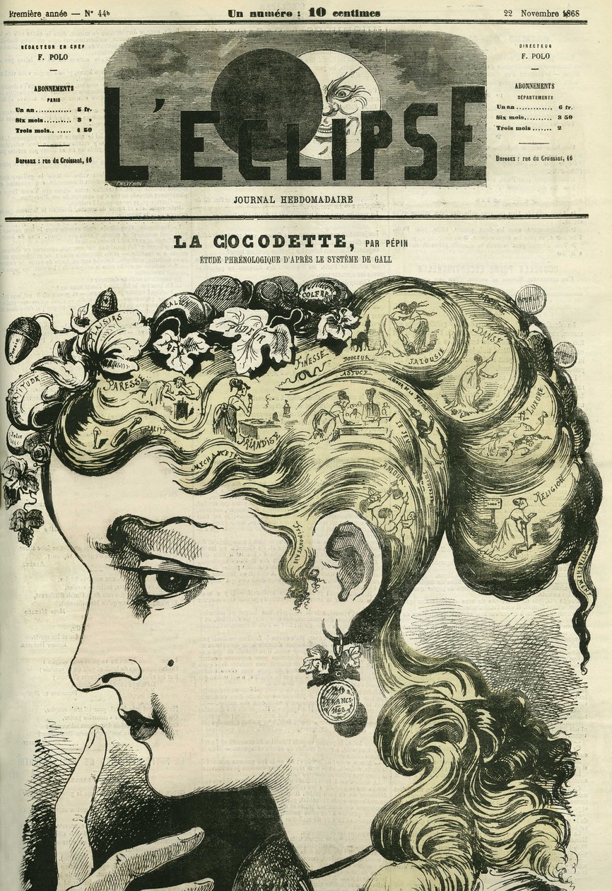 Cocodette, eine Studie der Phrenologie nach dem Gall-System. Titelblatt in „L