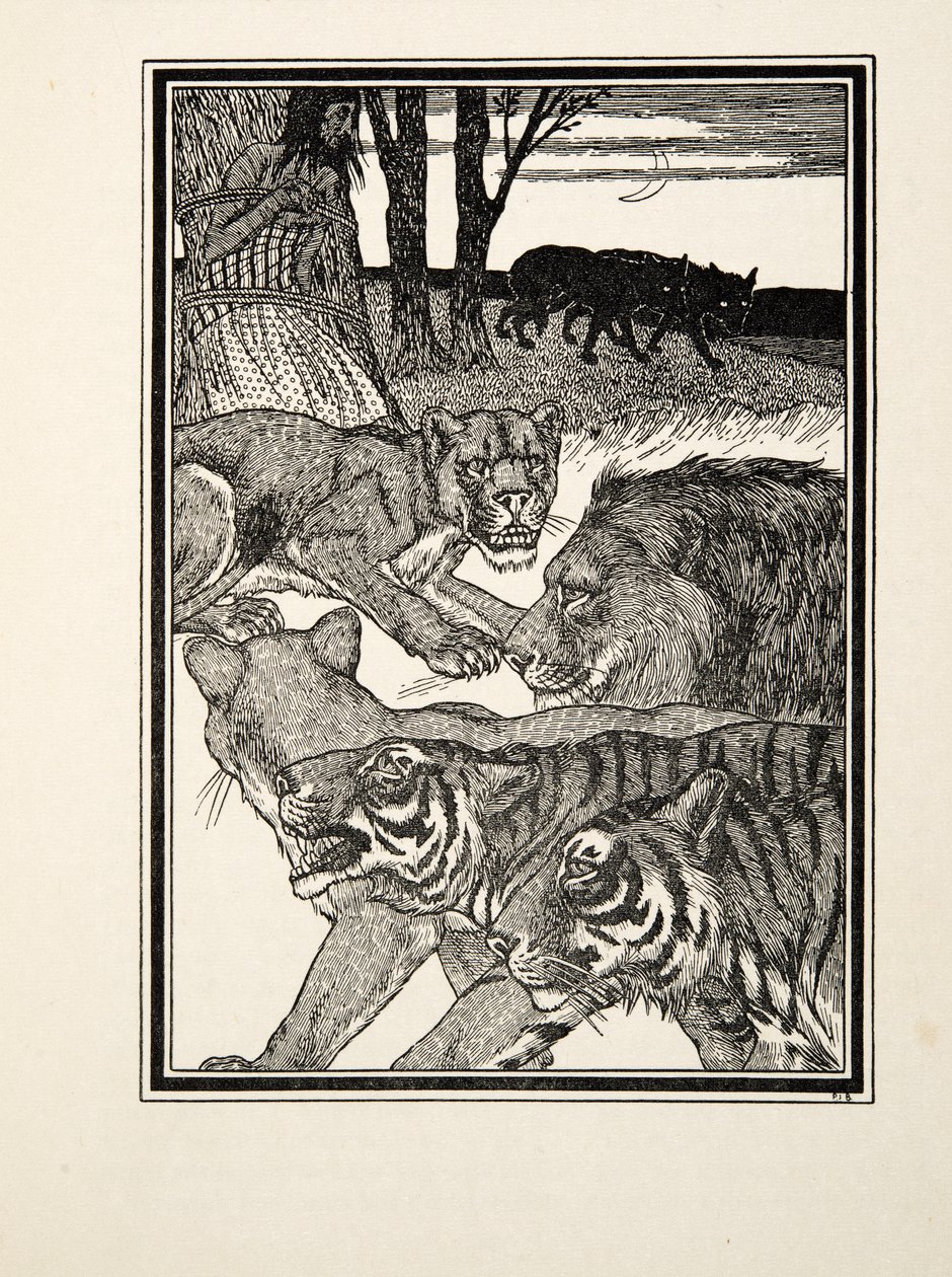 Eine dankbare Löwin, aus Hundert Anekdoten von Tieren, veröffentlicht 1924 von Percy J. Billingshurst