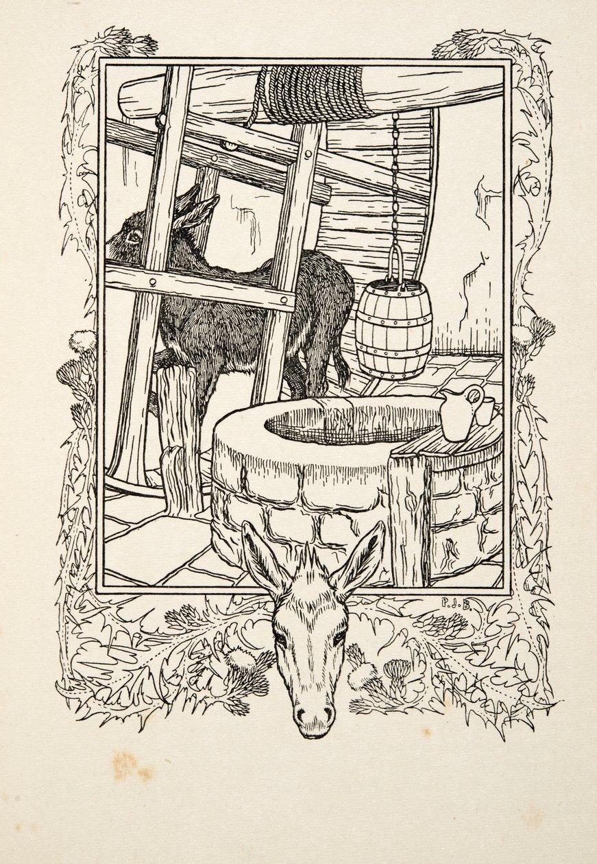 Wasser schöpfen, aus Hundert Anekdoten über Tiere, veröffentlicht 1924 von Percy J. Billingshurst
