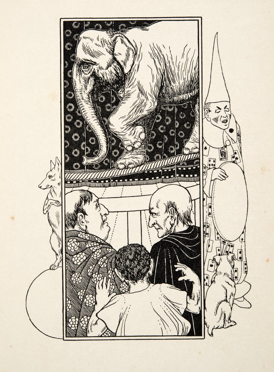Elefanten-Seiltanz, aus Hundert Anekdoten über Tiere, veröffentlicht 1924 von Percy J. Billingshurst