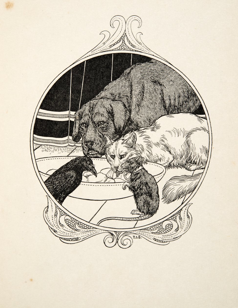 Seltsame Bruderschaft, aus Hundert Anekdoten über Tiere, veröffentlicht 1924 von Percy J. Billingshurst