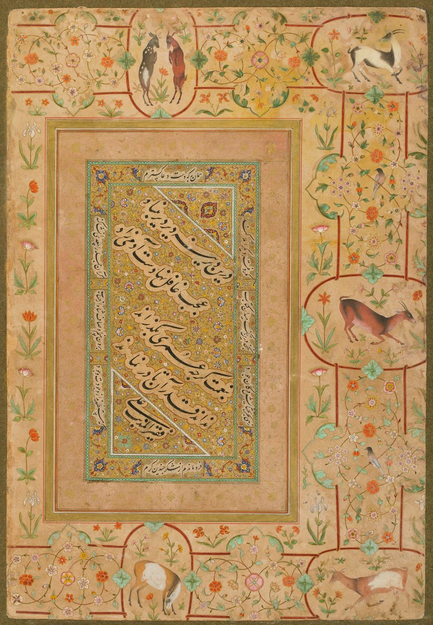 Kalligraphie aus dem späten Shahjahan-Album, Iran, ca. 1640-50 von Persian School