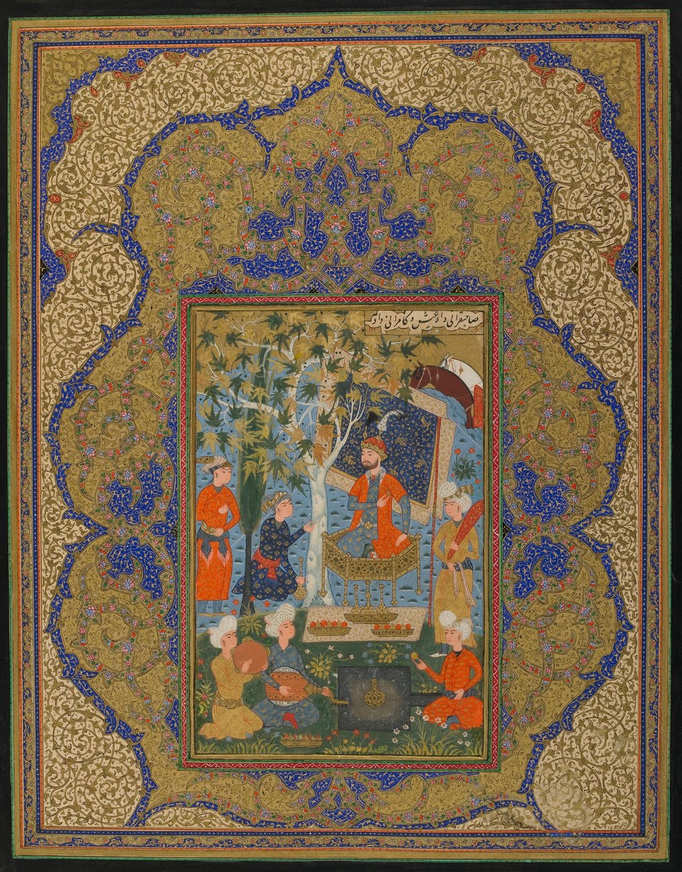 Ein Herrscher auf dem Thron von Persian School