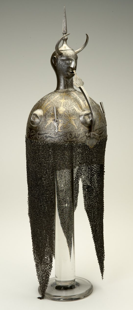 Kulah Khud, Helm, ca. 1700er Jahre, im 19. Jahrhundert verändert von Persian School