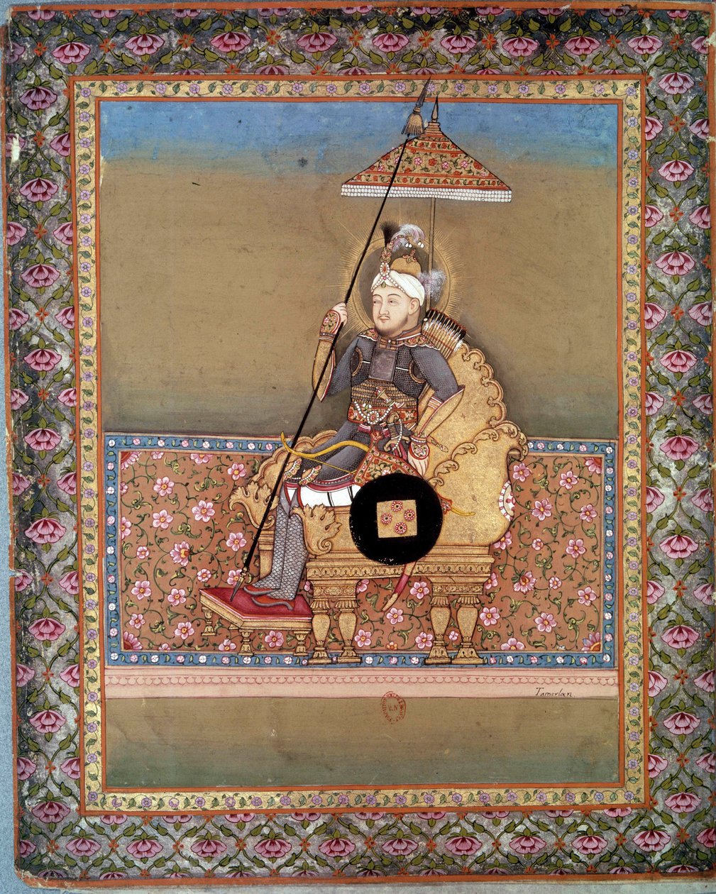 Porträt des mongolischen Häuptlings Tamerlan (oder Timur Lang) von Persian School