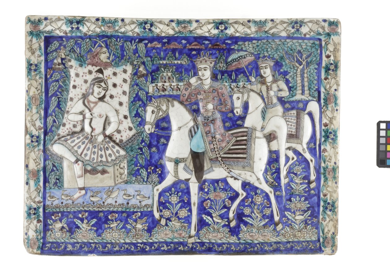 Fliese aus Teheran, 19. Jahrhundert von Persian School