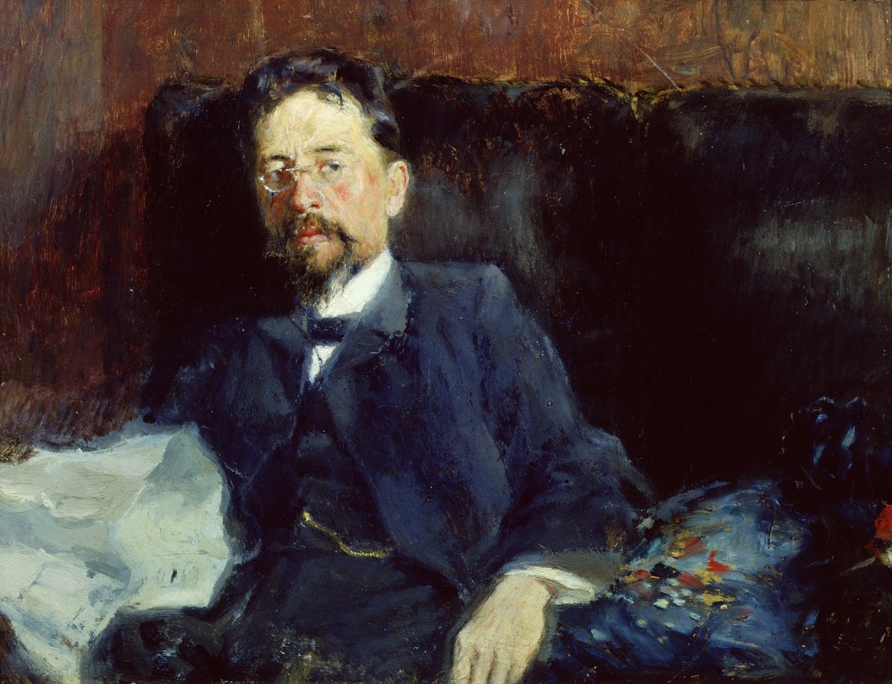 Porträt von Anton Tschechow (1860-1904) 1902 von Peter Alexandrovich Nilus