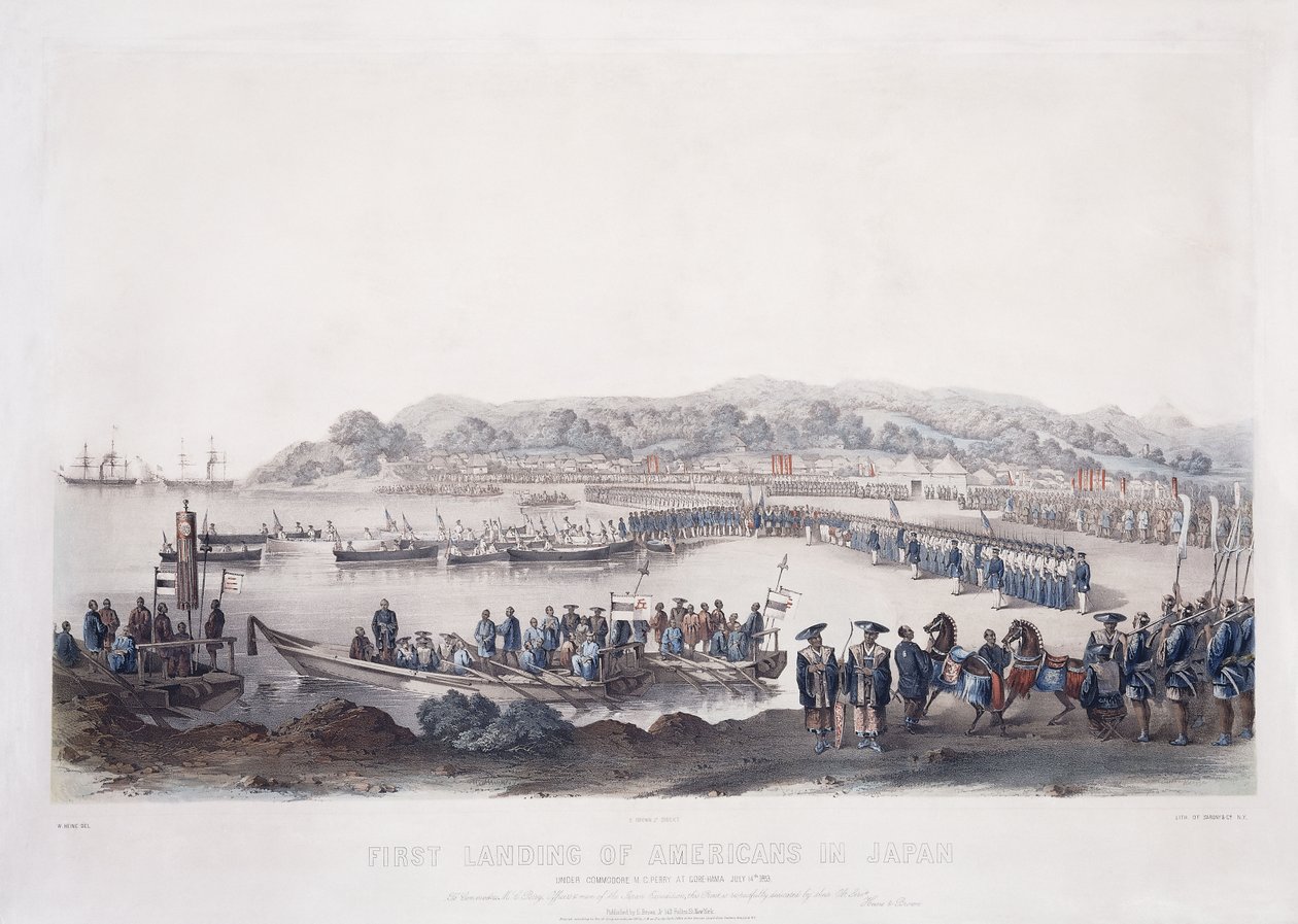 Erste Landung der Amerikaner in Japan in Gore-Hama am 14. Juli 1853 von Peter Bernhard Wilhelm Heine