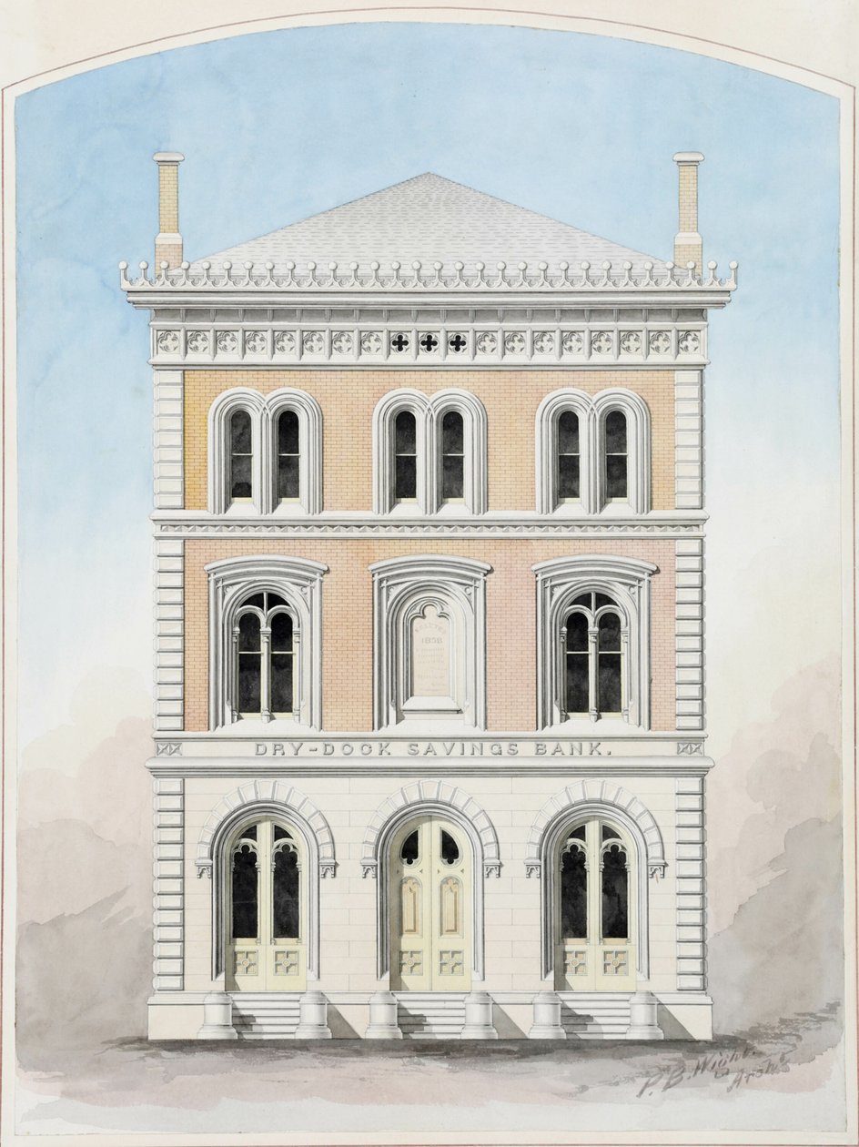 Dry Dock Savings Bank, New York City, New York, Wettbewerbsentwurf von Peter Bonnett Wight
