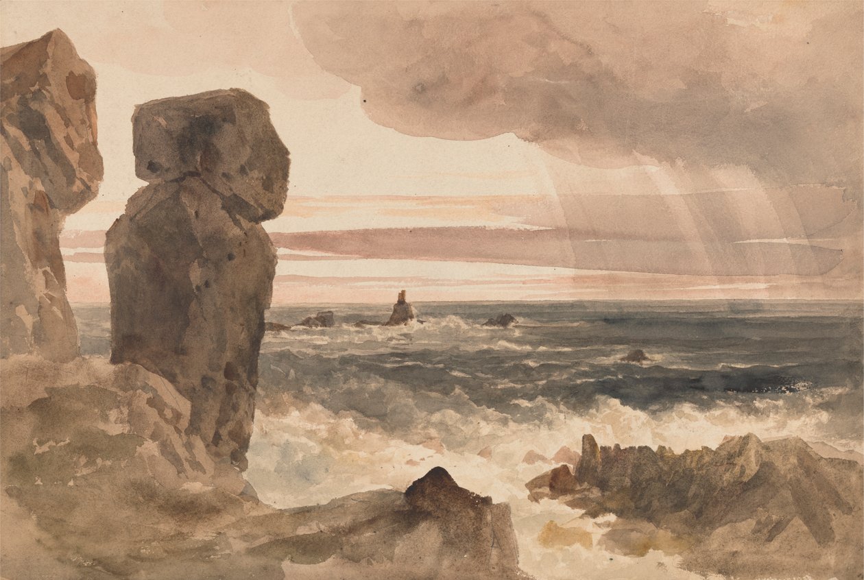 Meereslandschaft mit Felsen Lizard, Cornwall von Peter DeWint