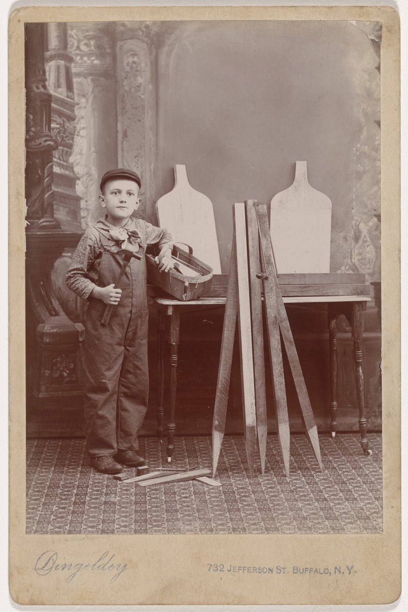 Porträt eines Zimmermannshelfers, ca. 1900 von Peter Dingeldey