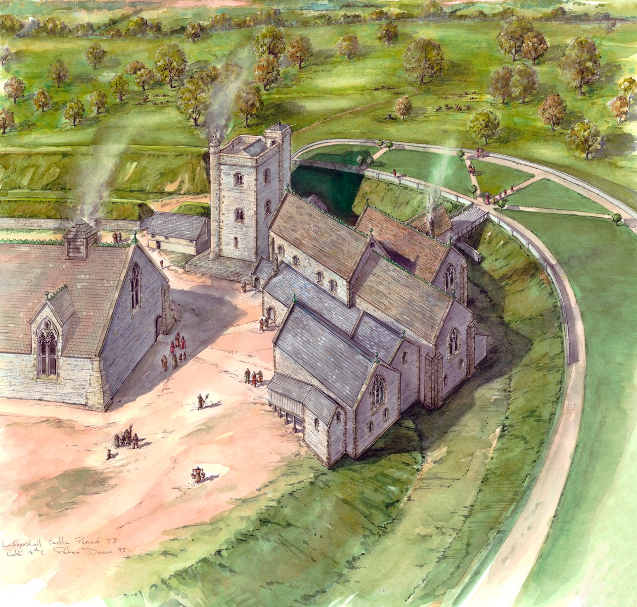 Ludgershall Castle, spätes 14. Jahrhundert, ca. 1990-2010 von Peter Dunn