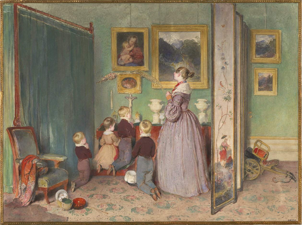 Das Abendgebet Erzherzogin Sophie mit Kindern, 1839 von Peter Fendi