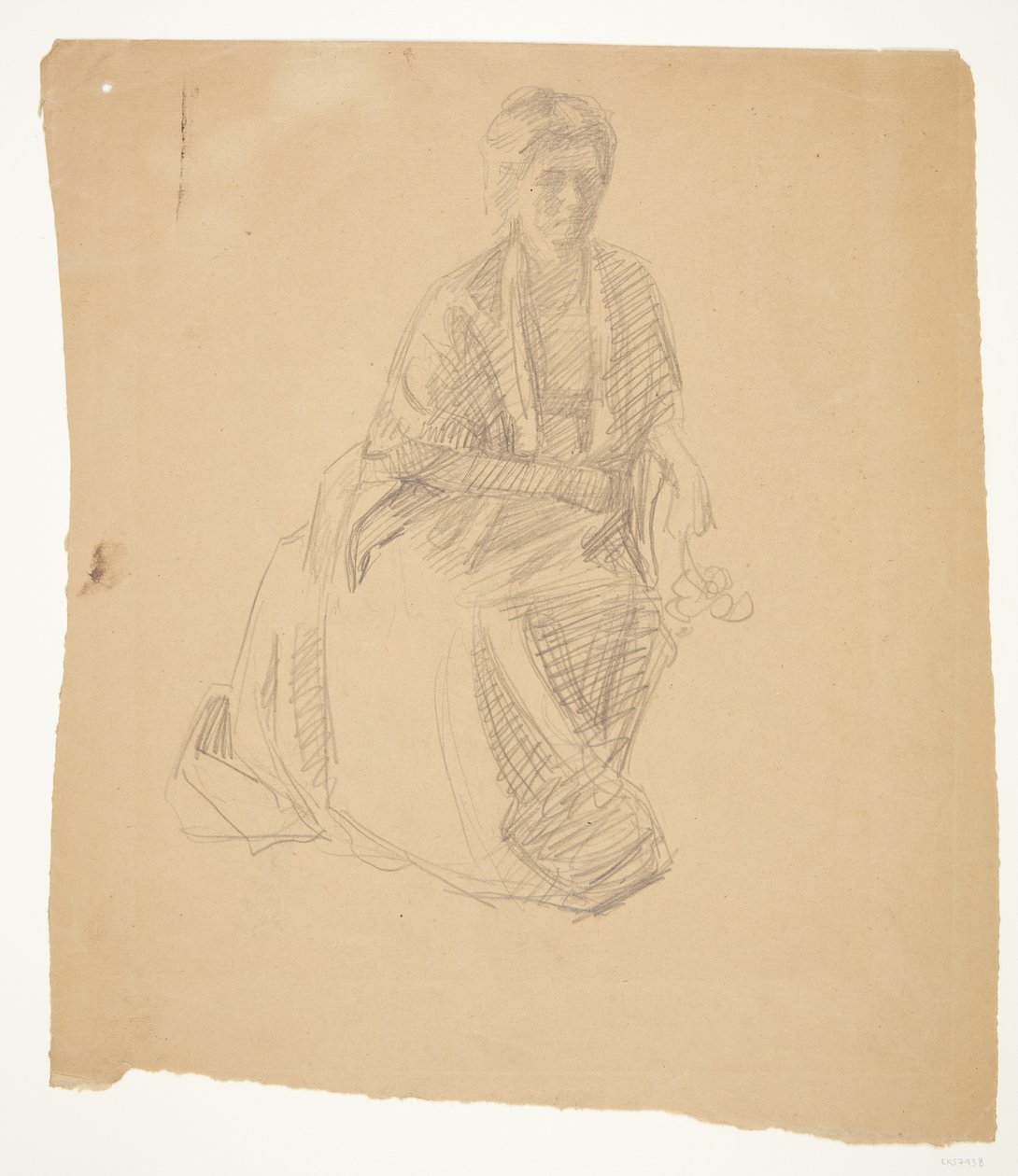 Die Frau des Künstlers (Frau Elise P. H.) sitzend. Studie zum Gemälde: Einweihung des Faaborg-Museums (1910-11) von Peter Hansen