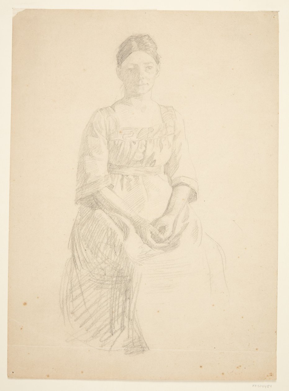 Die Frau des Künstlers sitzt Modell für das Porträt von Frau Thora Karl Madsen für das Gemälde: Einweihung des Faaborgmuseums (1910-11) von Peter Hansen