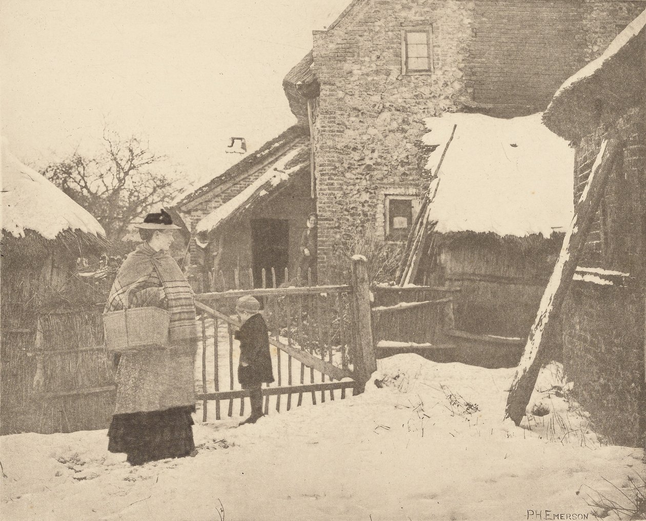 Zum Markt gehen - Eine Winterszene von Peter Henry Emerson
