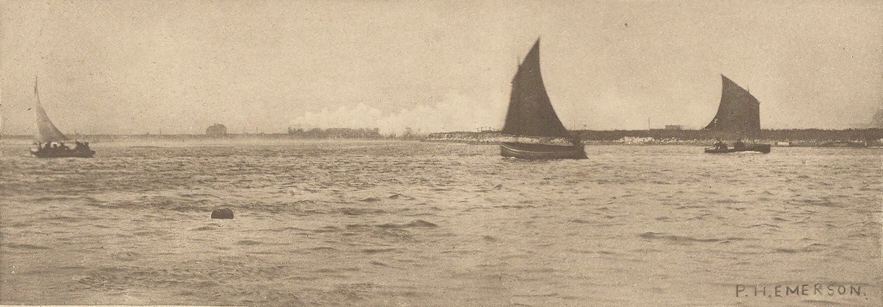 Auf Breydon Water - Seefog zieht auf von Peter Henry Emerson
