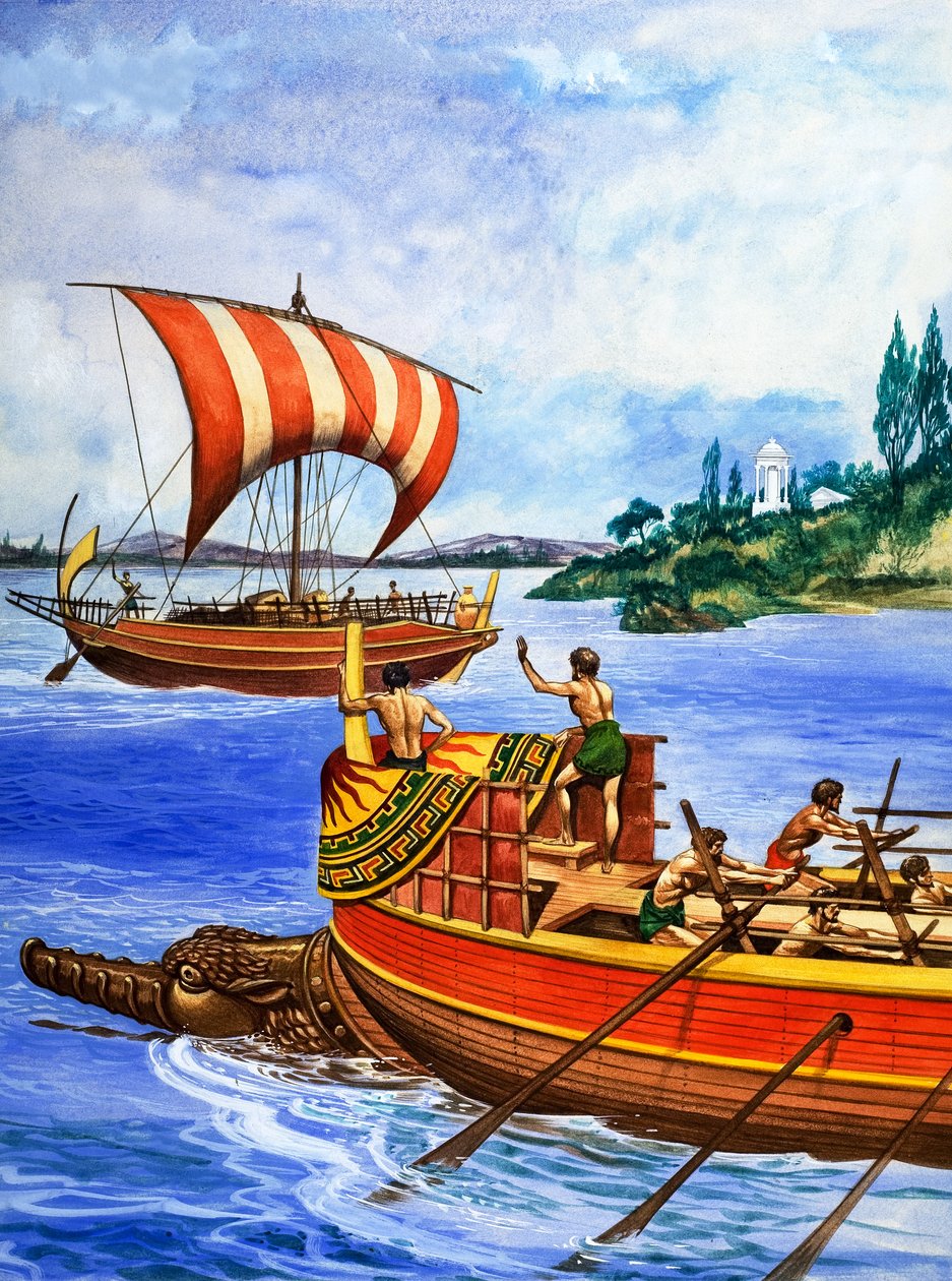 Die Schiffe des antiken Griechenlands, Illustration aus 