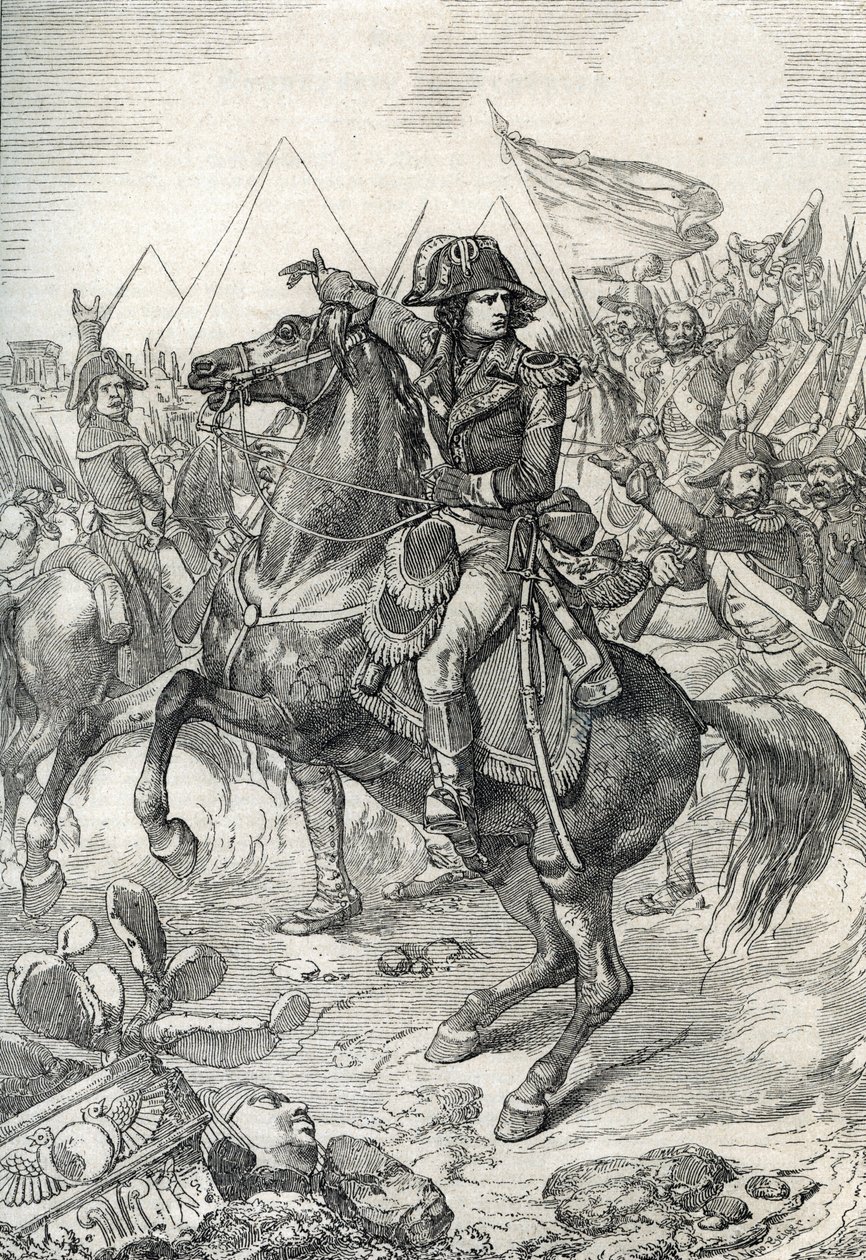 Ägyptische Expedition (1798-1801): General Napoleon Bonaparte (1765-1821) vor den Pyramiden von Peter Johann Nepomuck Geiger