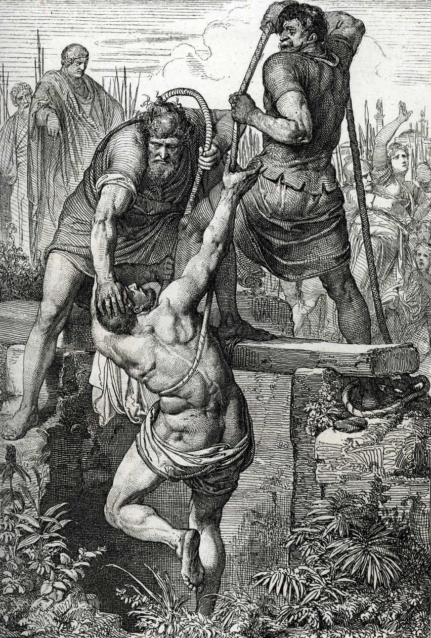 Der byzantinische Kaiser Zenon (425-491) kehrte nach Konstantinopel zurück und ließ den Usurpator Flavius Basiliscus (Basilisk) mit seiner Familie einsperren, 477 von Peter Johann Nepomuck Geiger