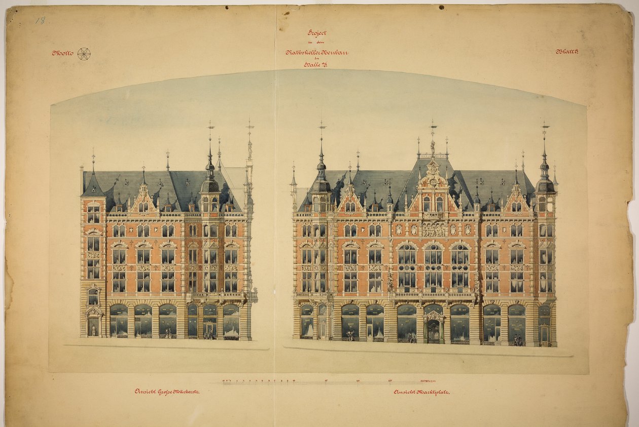 Rathskeller Neubau, Halle (Saale), Sachsen-Anhalt, Deutschland, Ansichten von Peter Joseph Weber