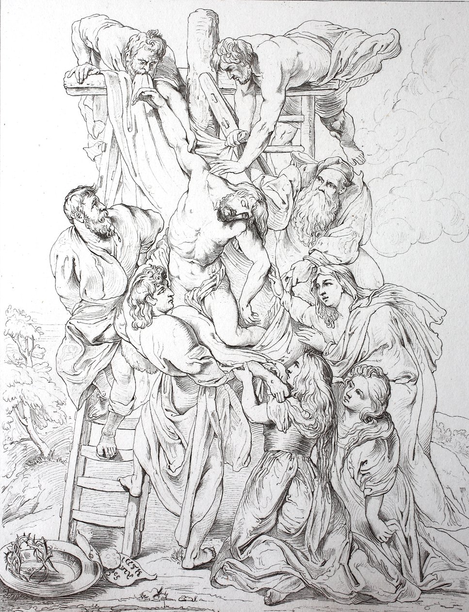 Jesus Christus, Kreuzabnahme (Druck) von Peter Paul (after) Rubens