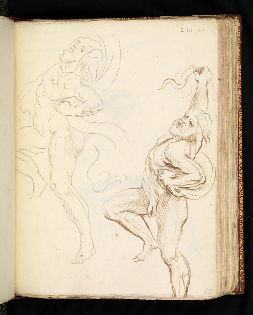 Zwei Studien des Laokoon, eine mit in Draperie verwandelten Schlangen von Peter Paul (after) Rubens