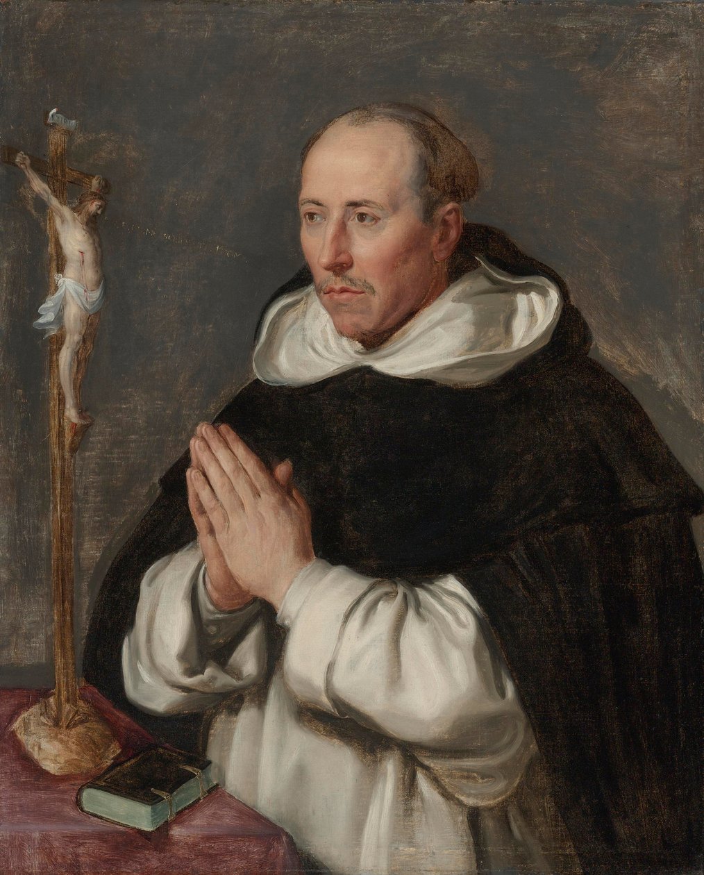Ein betender Mönch, vermutlich Heiliger Thomas von Aquin von Peter Paul (school of) Rubens