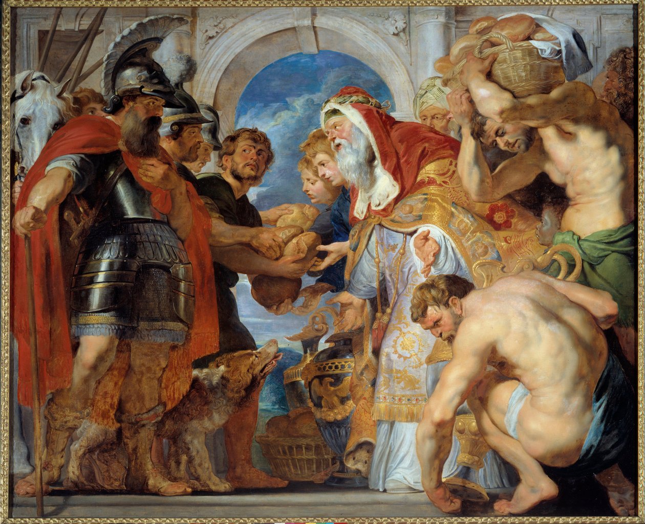 Abraham und Melchisedech. Nach einer siegreichen Kampagne traf Abraham Melchisedech (Melchisedec oder Melchizedek), König von Salem, der ihm Brot und Wein brachte. Er war ein Priester und sprach diesen Segen aus von Peter Paul Rubens