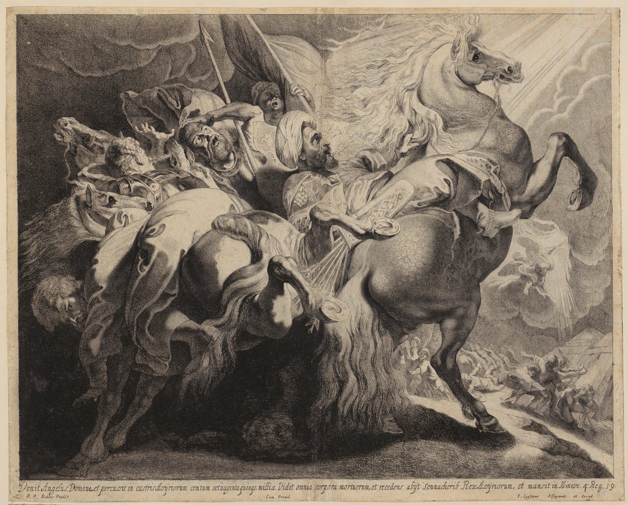 König des assyrischen Reiches, Sanherib, fällt vom Pferd von Peter Paul Rubens