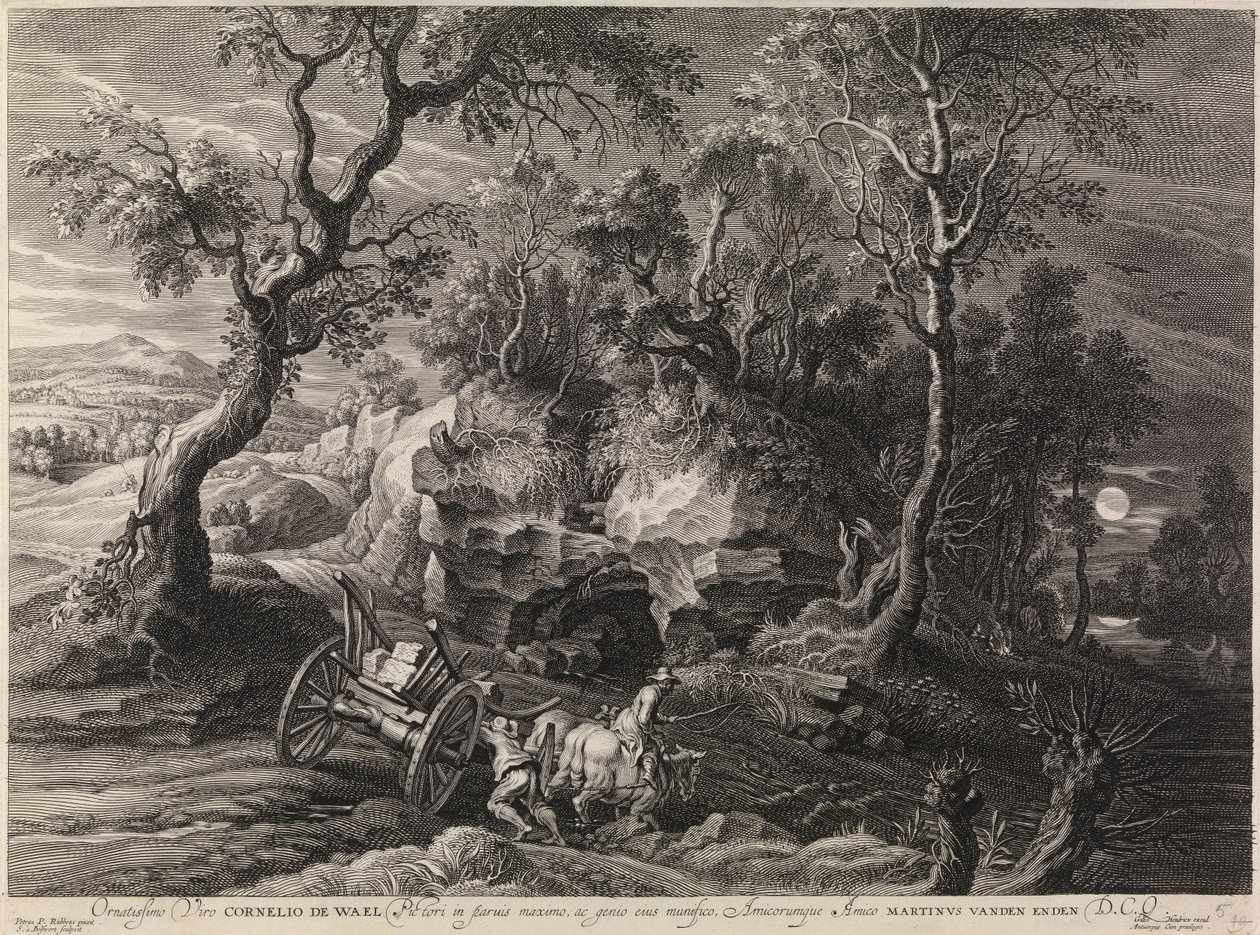 Landschaft mit einem festgefahrenen Wagen von Peter Paul Rubens