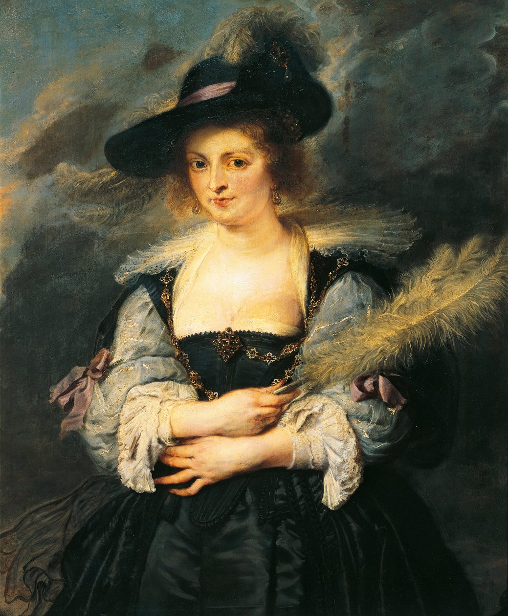 Porträt von Helene Fourment, Detail von Peter Paul Rubens