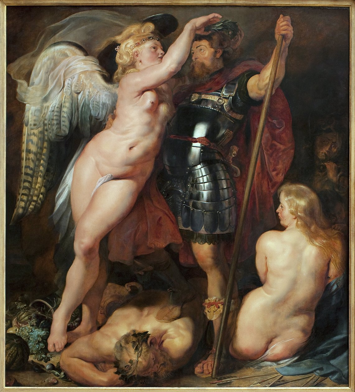 Die Krönung der Helden. Gemälde von Peter (Pieter) Paul Rubens (1577-1640), Öl auf Leinwand, um 1622. Flämische Kunst des 17. Jahrhunderts. München, Alte Pinakothek (Deutschland). von Peter Paul Rubens
