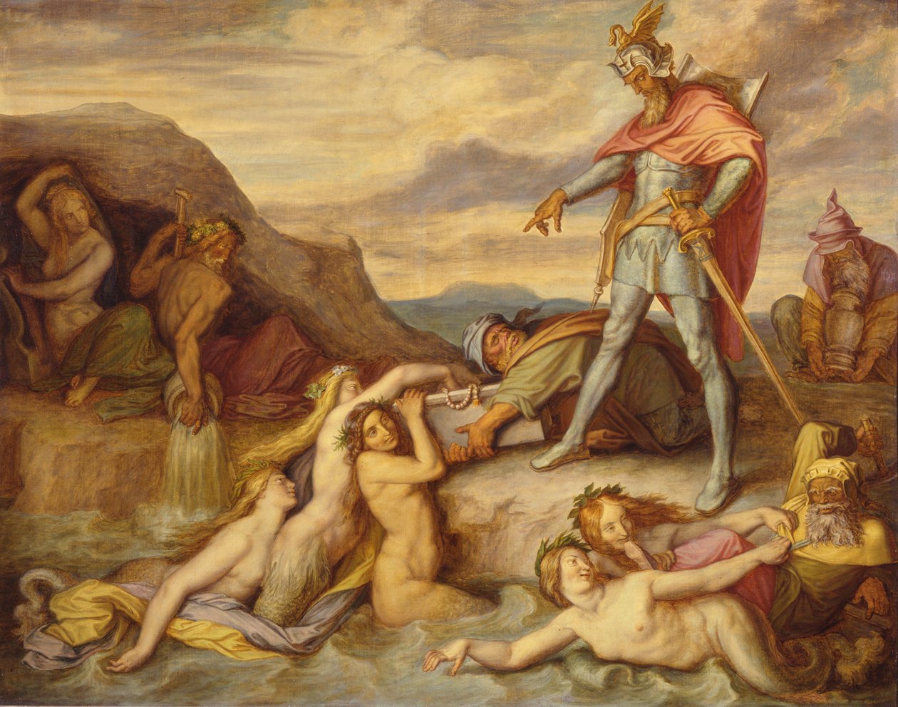 Hagen versenkt den Nibelungenhort von Peter von Cornelius