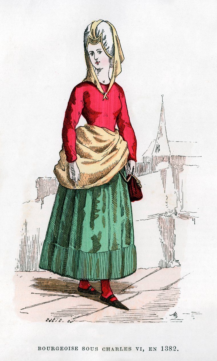 Bürgerliche im Kostüm der Zeit von Karl VI. von Frankreich, 1382, 1882-1884 von Petit