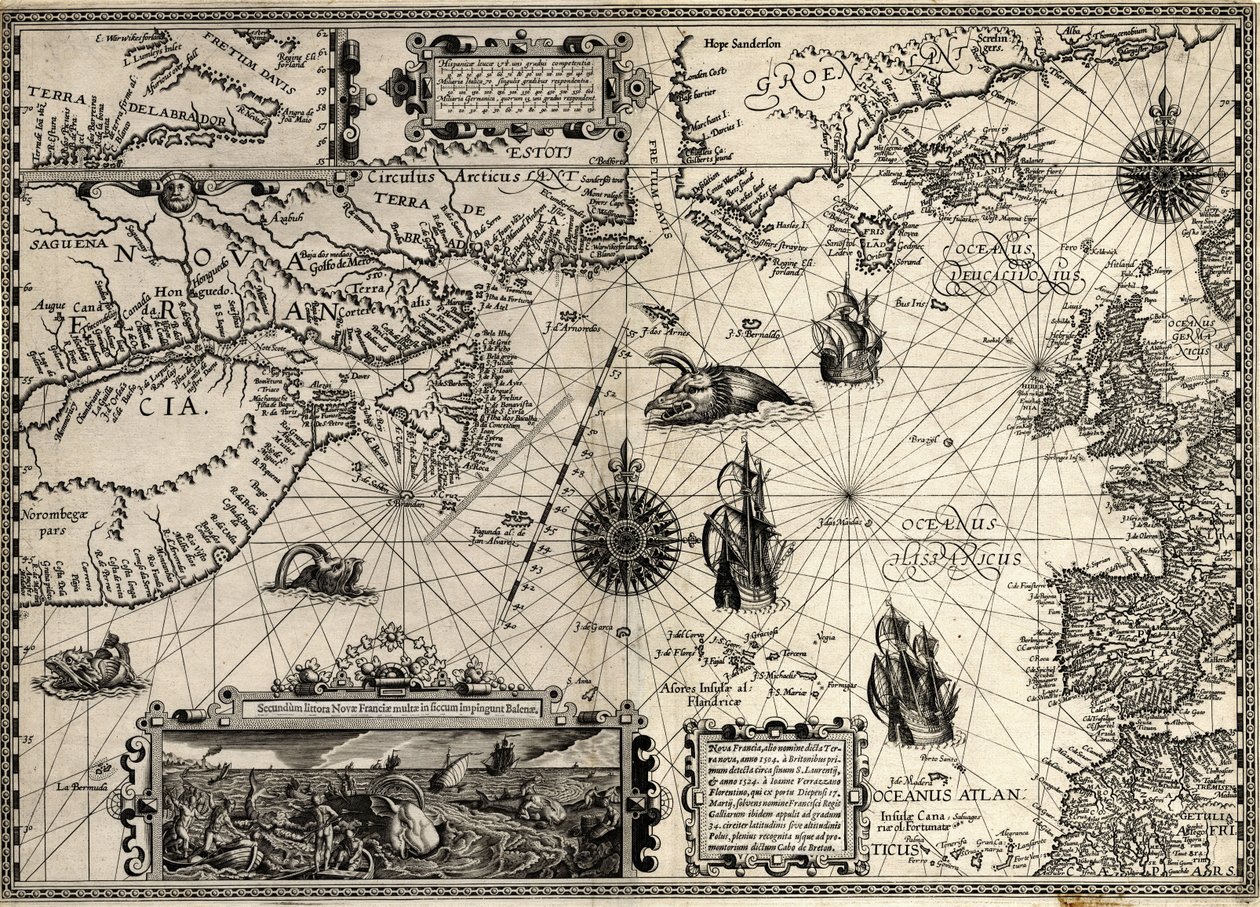 Nova Francia (Neufrankreich) von Petrus & Doetichum Jan van younger & Claesz Cornelius & Meyn David de (16th century Plancius