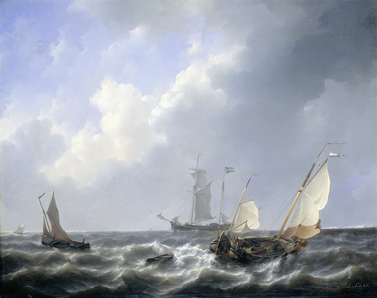 Meereslandschaft von den Zeeland-Gewässern von Petrus Johann Schotel