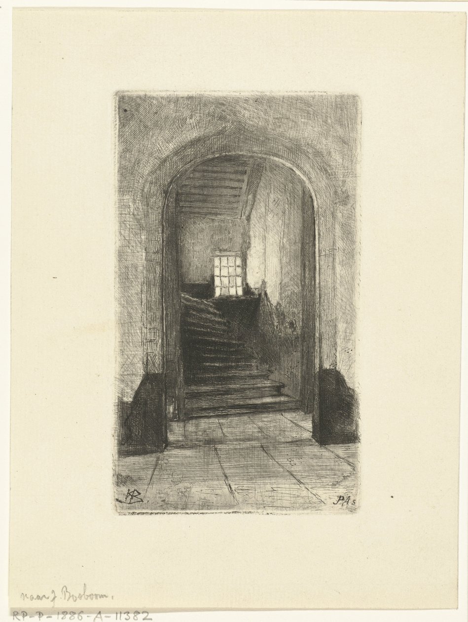 Ansicht der Treppe im Prinsenhof in Delft von Petrus Johannes Arendzen
