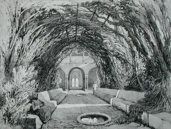 Becken im Garten des Klosters San Domingo, Alhambra, Tafel 6 aus 