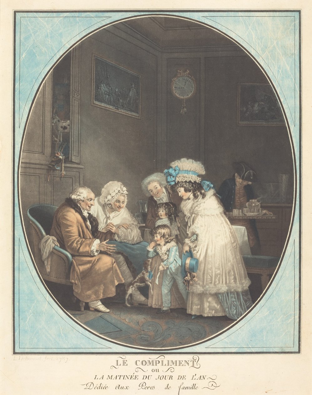 Das Kompliment oder Neujahrsmorgen von Philibert Louis Debucourt