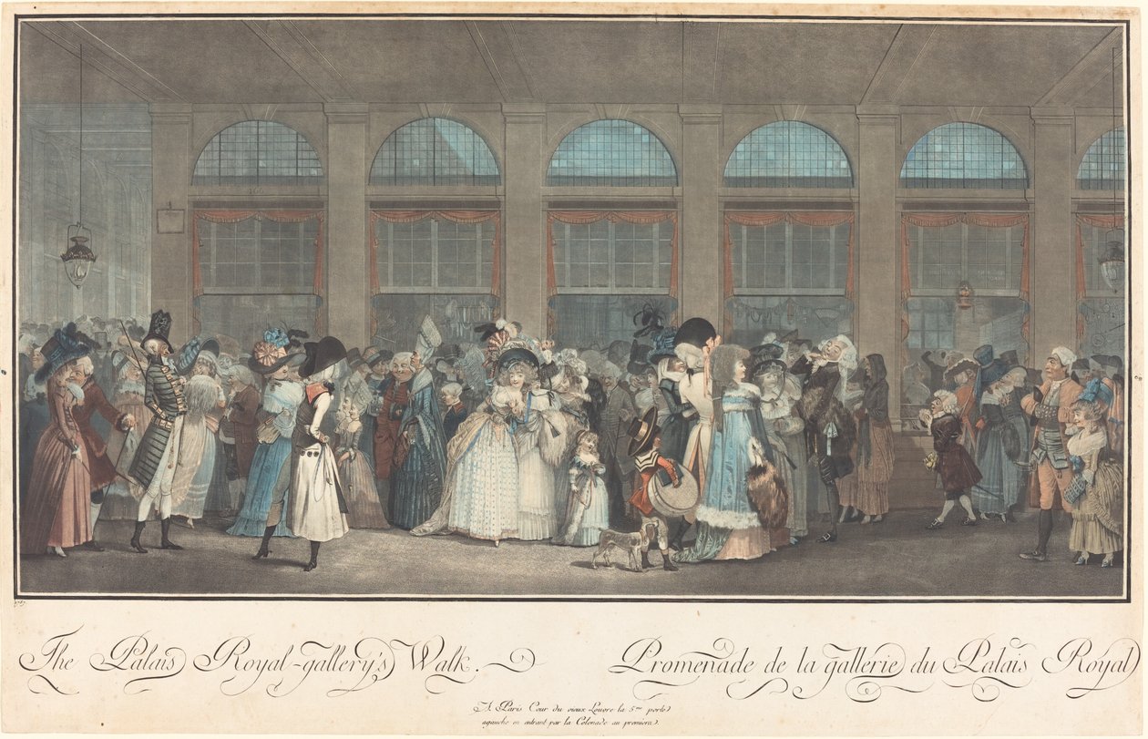 Die Galerie des Palais Royal - Spaziergang von Philibert Louis Debucourt