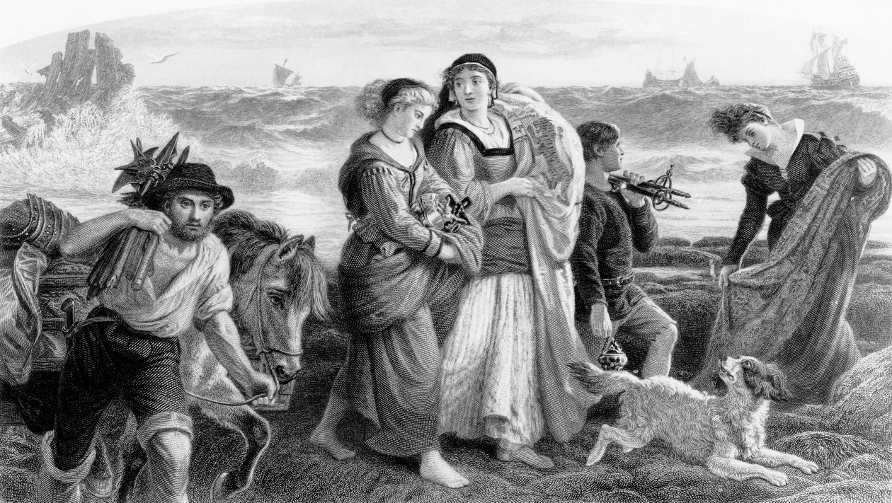 Treibgut vom Armada, Druck von C.H. Jeens, veröffentlicht im Art Journal 1870 von Philip Richard Morris