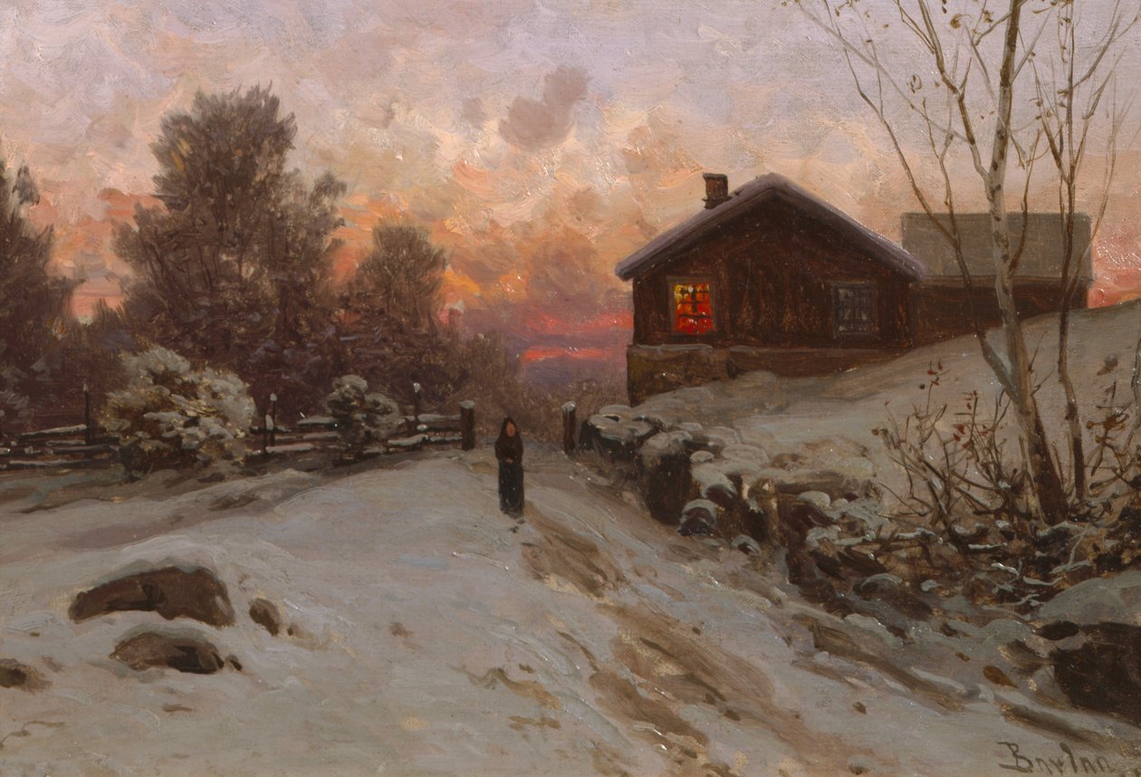 Winterlandschaft mit Haus von Philip Barlag