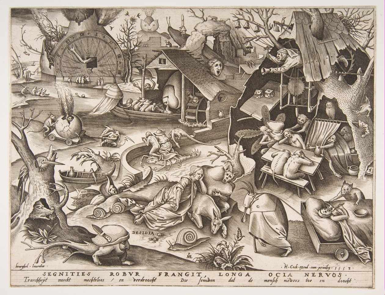 Trägheit Desidia, aus der Serie Die sieben Todsünden, 1558 von Philip Galle