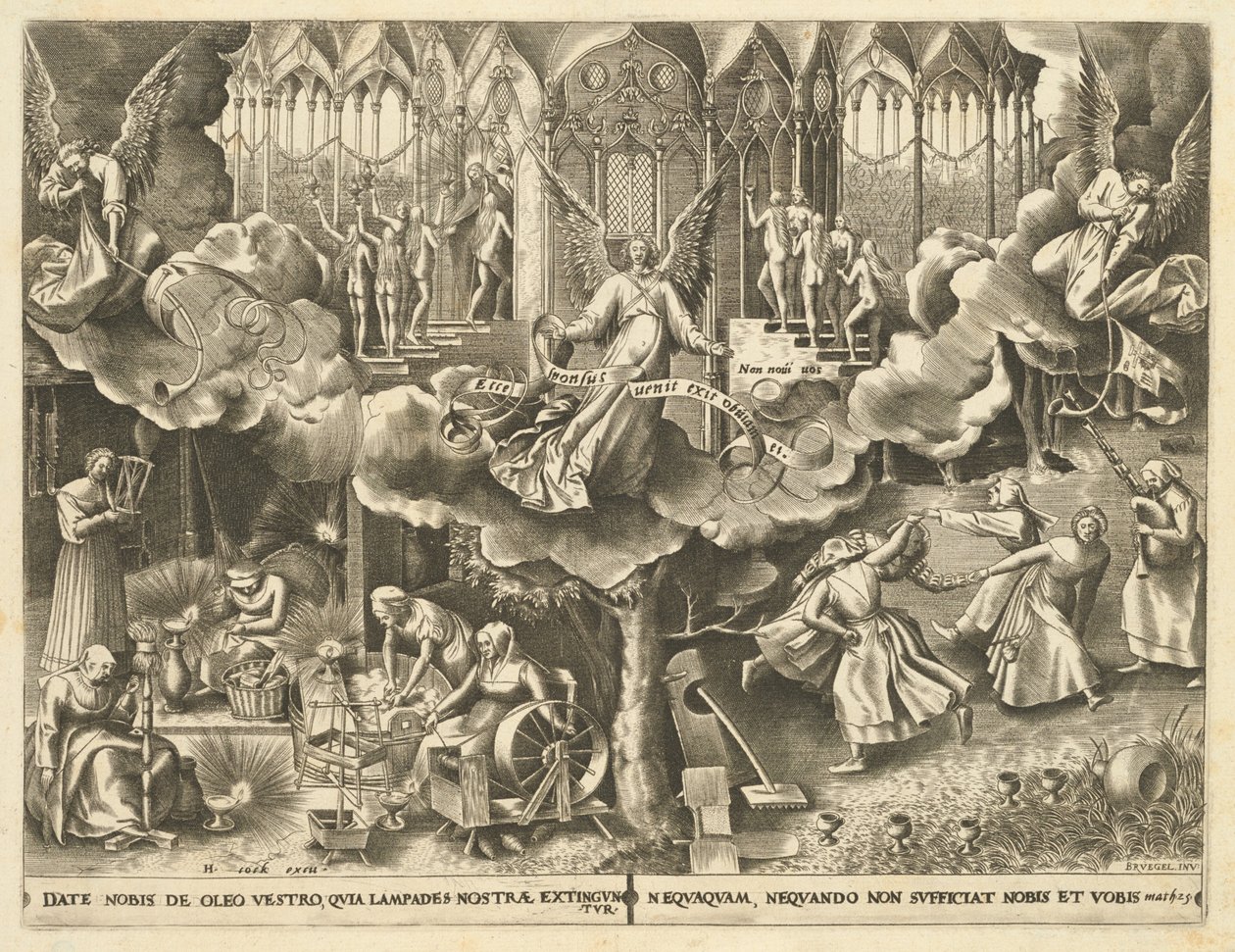 Das Gleichnis von den klugen und törichten Jungfrauen von Philip Galle, after Pieter Bruegel the Elder