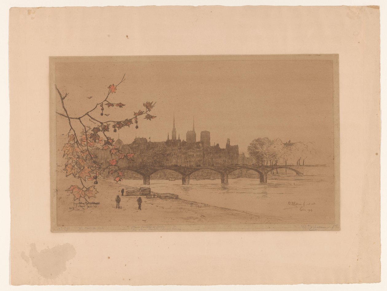 Ansicht von Paris über die Pont des Arts von Philip Zilcken (signed by artist)