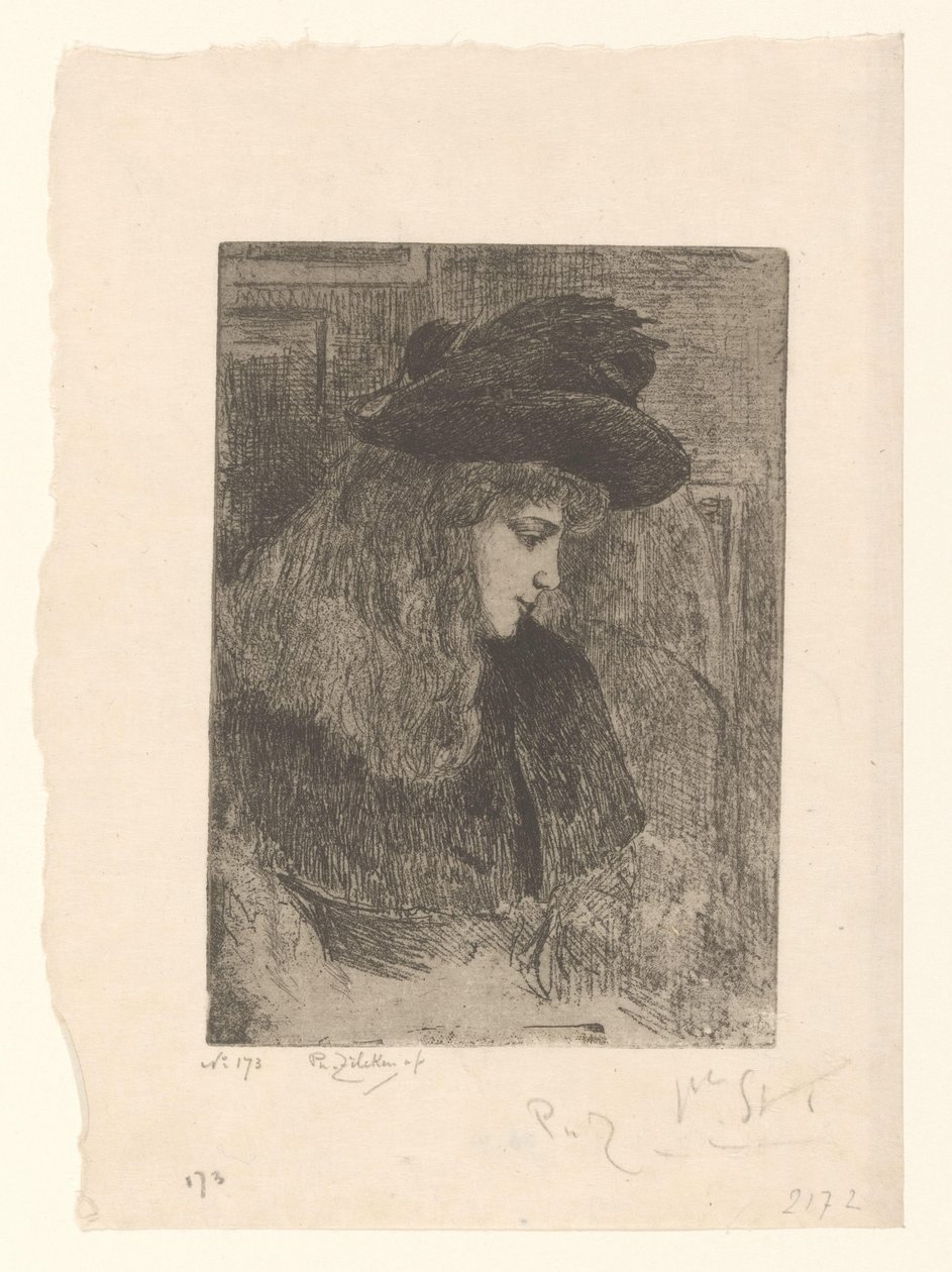 Mädchen mit Hut von Philip Zilcken (signed by artist)